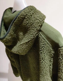 BEAR SURFBOARDS FURRY HOODIE FULL ZIP BEETLE -Surfcorner Store bear surfboards furry hoodie felpa zip in pile con cappuccio