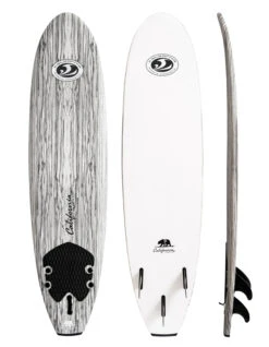 CBC FUN 7'0" CALIFORNIA BEAR SOFTBOARD WHITE WOOD