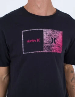 HURLEY EVERYDAY HALFER GRADIENT TEE BLACK -Surfcorner Store hurley t shirt everyday halfer gradient black 1