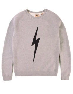 LIGHTNING BOLT FOREVER TRIBLEND FLEECE CREWNECK GREY