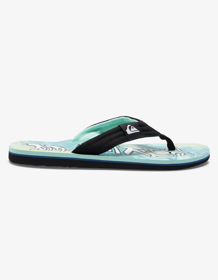 QUIKSILVER MOLOKAI LAYBACK II SANDALS GREEN BLUE YELLOW 2 QUIKSILVER MOLOKAI LAYBACK II SANDALS GREEN BLUE YELLOW - Image 2