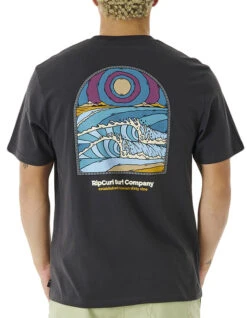 RIP CURL BLAZED AND TUBED TEE WASHED BLACK -Surfcorner Store rip curl blazed and tubed t shirt washed black 1