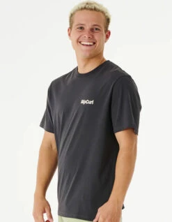 RIP CURL BLAZED AND TUBED TEE WASHED BLACK -Surfcorner Store rip curl blazed and tubed t shirt washed black 2
