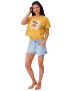 RIP CURL SUNNY PARADISE SHORT SLEEVE CROP TEE 5 RIP CURL SUNNY PARADISE SHORT SLEEVE CROP TEE -Surfcorner Store rip curl sunny paradise crop t shirt donna 2