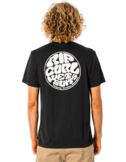 RIP CURL WETTIE ESSENTIAL TEE BLACK -Surfcorner Store rip curl t shirt wettie essential tee black 2