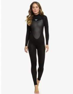 ROXY 4/3 PROLOGUE BACK ZIP WETSUIT FOR WOMEN BLACK -Surfcorner Store roxy prologue 4 3 back zip muta intera donna black 2