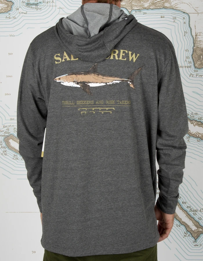 SALTY CREW BRUCE HOOD TECH TEE CHARCOAL 4 SALTY CREW BRUCE HOOD TECH TEE CHARCOAL - Image 4