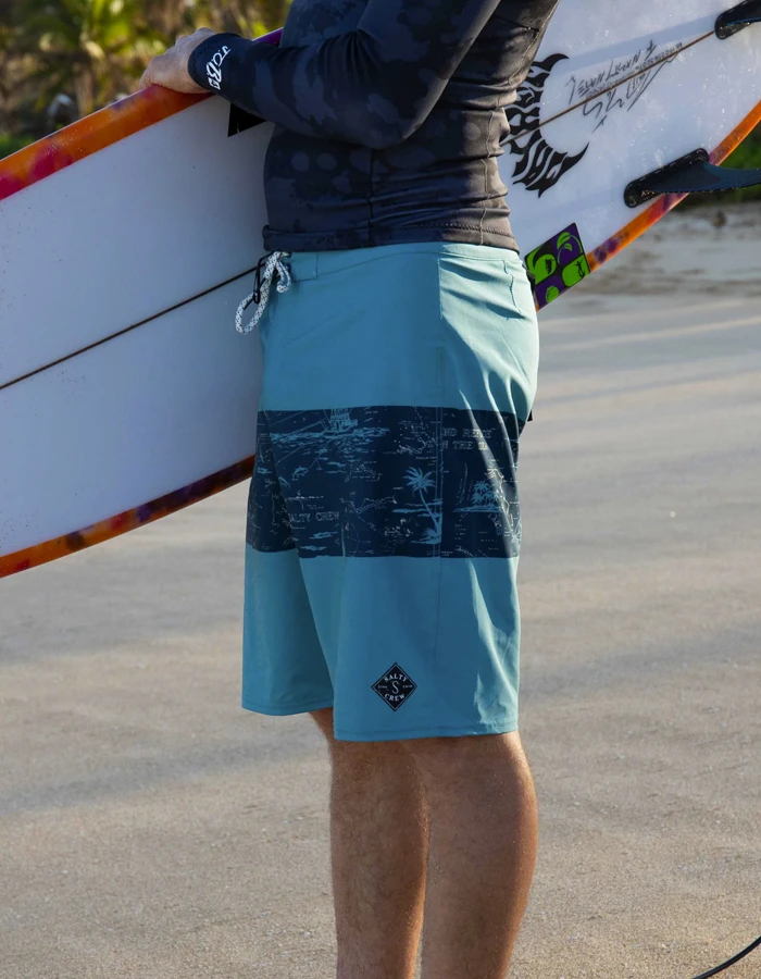 SALTY CREW TOPWATER BOARDSHORTS 21" NAVY AQUA 5 SALTY CREW TOPWATER BOARDSHORTS 21" NAVY AQUA - Image 5