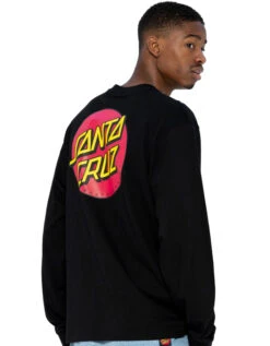 SANTA CRUZ CLASSIC DOT CHEST CREW BLACK -Surfcorner Store santa cruz classic dot chest crew felpa black 2