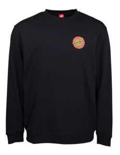 SANTA CRUZ CLASSIC DOT CHEST CREW BLACK -Surfcorner Store santa cruz classic dot chest crew felpa black 3