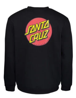 SANTA CRUZ CLASSIC DOT CHEST CREW BLACK -Surfcorner Store santa cruz classic dot chest crew felpa black 4