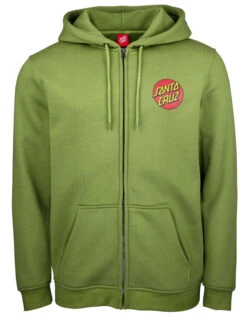 SANTA CRUZ CLASSIC DOT ZIP HOOD DILL GREEN -Surfcorner Store santa cruz classic dot zip felpa cappuccio dill green 3