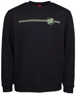 SANTA CRUZ OPUS DOT STRIPE CREW BLACK MINT -Surfcorner Store santa cruz opus dot stripe crew felpa mint black