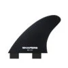 SHAPERS LONGBOARD FINS SIDE BITES DUAL TAB 4.13" BLACK