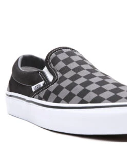 VANS CHECKERBOARD CLASSIC SLIP-ON SHOES BLACK PEWTER -Surfcorner Store vans scarpe classic slip on black pewter checkerboard 7