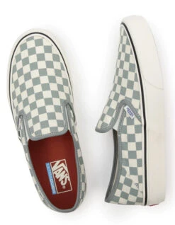 VANS CHECKERBOARD CLASSIC SLIP-ON SHOES GREEN 9 VANS CHECKERBOARD CLASSIC SLIP-ON SHOES GREEN -Surfcorner Store vans scarpe classic slip on checkerboard methyl 1