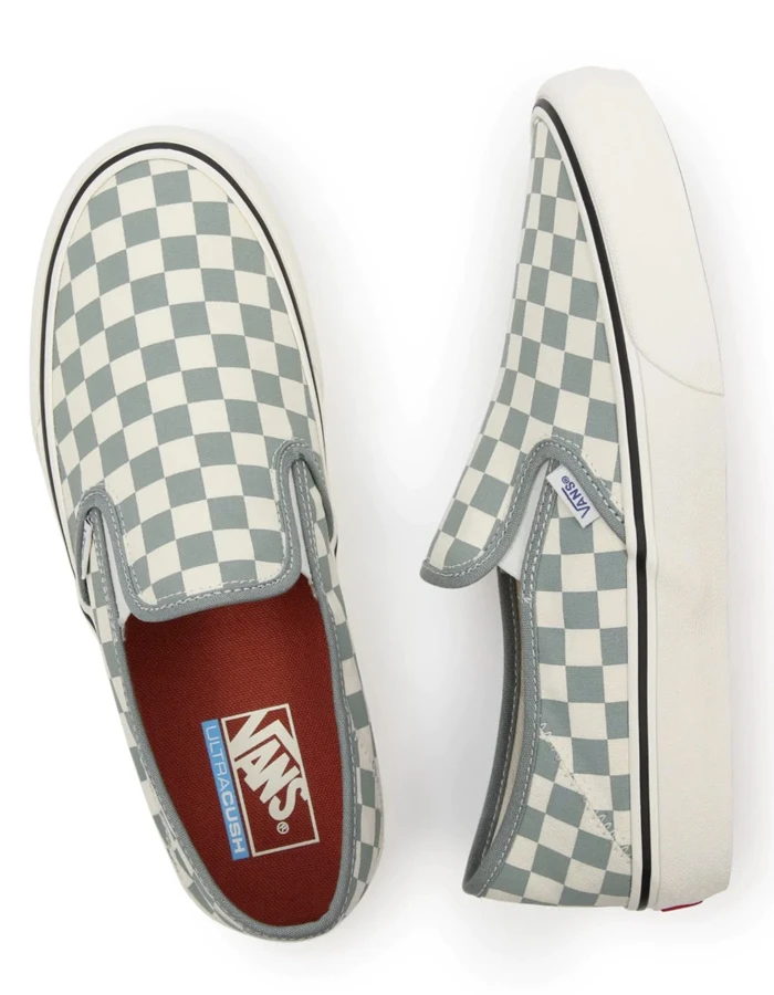 VANS CHECKERBOARD CLASSIC SLIP-ON SHOES GREEN 3 VANS CHECKERBOARD CLASSIC SLIP-ON SHOES GREEN - Image 3