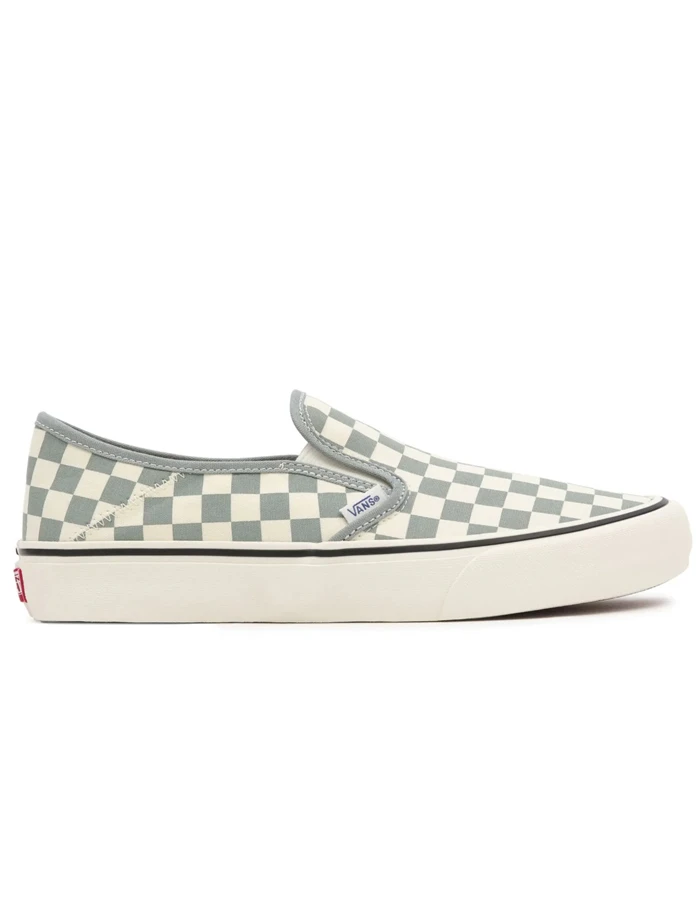 VANS CHECKERBOARD CLASSIC SLIP-ON SHOES GREEN 1 VANS CHECKERBOARD CLASSIC SLIP-ON SHOES GREEN
