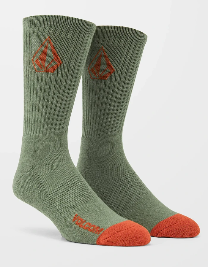 VOLCOM FULL STONE SOCKS WHITE 3 PACK AGAVE 2 VOLCOM FULL STONE SOCKS WHITE 3 PACK AGAVE - Image 2