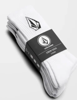 VOLCOM FULL STONE SOCKS WHITE 3 PACK -Surfcorner Store volcom full stone calzini pacco da 3 white 2