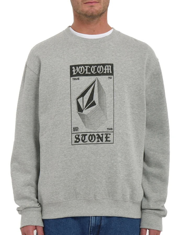 VOLCOM WATANITE SWEATSHIRT HEATHER GREY 1 VOLCOM WATANITE SWEATSHIRT HEATHER GREY